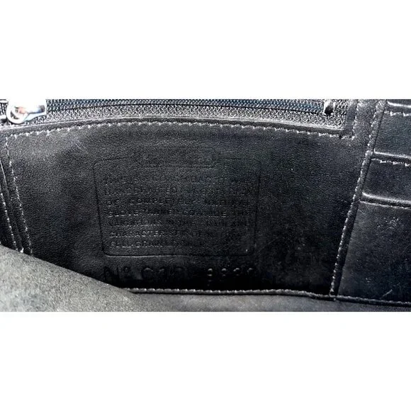 Vtg Coach 9832 Black Leather Turnlock Clutch Handbag Brushed Nickel Hardware - Picture 11 of 11